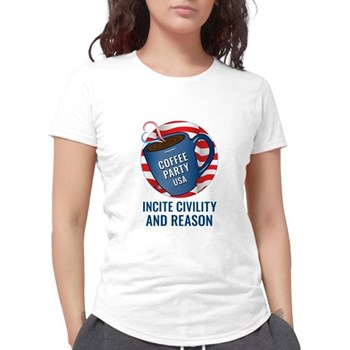 Women's T-Shirt Coffee Party USA Women's T-Shirt (white) | Coffee with Friends | Merchandise (via Cafe Press)