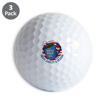 Golf Balls Coffee Party USA Golf Balls (Set of 3) | Coffee with Friends | Merchandise (via Cafe Press)