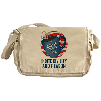 Messenger Bag Coffee Party USA Messenger Bag | Coffee with Friends | Merchandise (via Cafe Press)